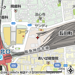 兵庫県西宮市長田町周辺の地図