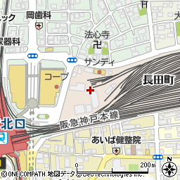 兵庫県西宮市長田町周辺の地図