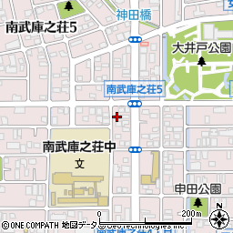 ティユル武庫之荘周辺の地図