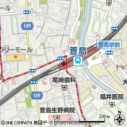 京阪電気鉄道株式会社　萱島駅駐輪センター周辺の地図