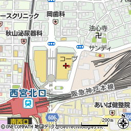 手芸の丸十　西宮北口店周辺の地図