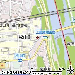 兵庫県西宮市松山町15-22周辺の地図