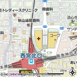 ダイコクドラッグ西宮北口駅前薬店周辺の地図