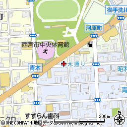 兵庫県西宮市河原町3周辺の地図