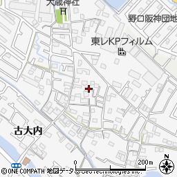 兵庫県加古川市野口町古大内614周辺の地図