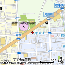 兵庫県西宮市河原町3-8周辺の地図