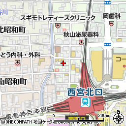 大衆 焼肉ホルモン 大松 西宮北口店周辺の地図