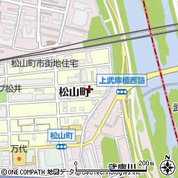 兵庫県西宮市松山町15-12-1周辺の地図