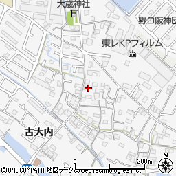 兵庫県加古川市野口町古大内616周辺の地図