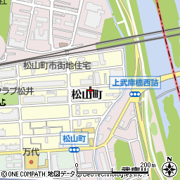 兵庫県西宮市松山町15-8周辺の地図