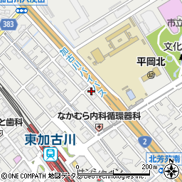 兵庫県加古川市平岡町新在家1381-1周辺の地図