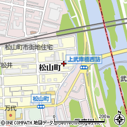 兵庫県西宮市松山町15-13周辺の地図