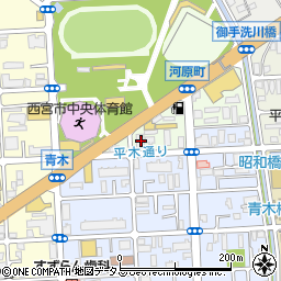 兵庫県西宮市河原町4-3周辺の地図