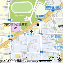 兵庫県西宮市河原町4-32周辺の地図