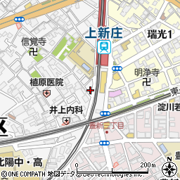 タイムズ上新庄第３駐車場周辺の地図