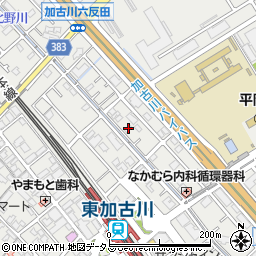 兵庫県加古川市平岡町新在家1376-2周辺の地図