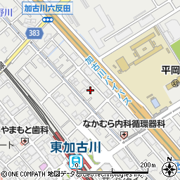 兵庫県加古川市平岡町新在家1378-2周辺の地図