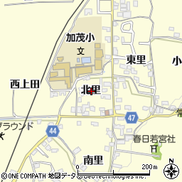 京都府木津川市加茂町里北里周辺の地図