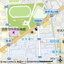 兵庫県西宮市河原町4周辺の地図