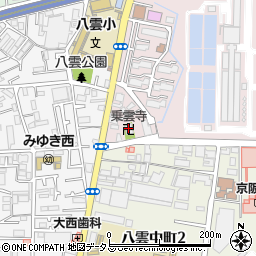 乗雲寺周辺の地図