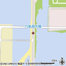 六条潟大橋周辺の地図