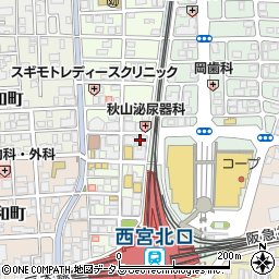 くし菜 西宮北口店周辺の地図