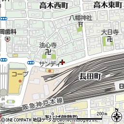 タイムズ西宮北口第８駐車場周辺の地図