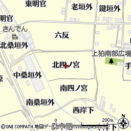 京都府木津川市山城町上狛（北四ノ宮）周辺の地図