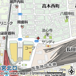 兵庫県西宮市高木西町1周辺の地図