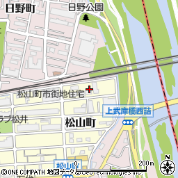 兵庫県西宮市松山町17周辺の地図