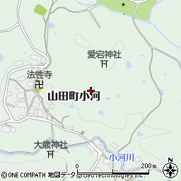 兵庫県神戸市北区山田町小河周辺の地図