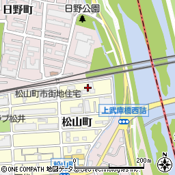 兵庫県西宮市松山町17-12周辺の地図