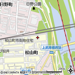 甲子園一番館周辺の地図