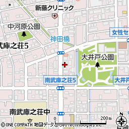 武庫之荘カシノハイツ周辺の地図