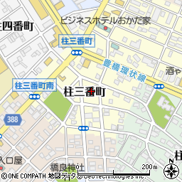 愛知県豊橋市柱三番町周辺の地図