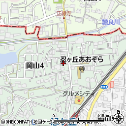 大阪府四條畷市岡山4丁目周辺の地図