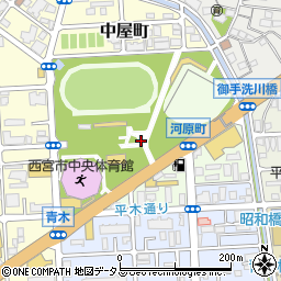 兵庫県西宮市河原町周辺の地図