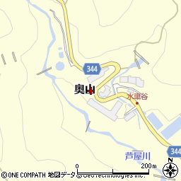 兵庫県芦屋市奥山周辺の地図