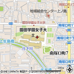 園田学園女子大学　図書館周辺の地図