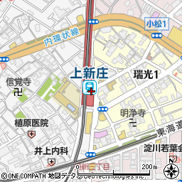 阪神調剤薬局　阪急上新庄店周辺の地図