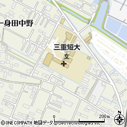 津市役所　三重短期大学周辺の地図