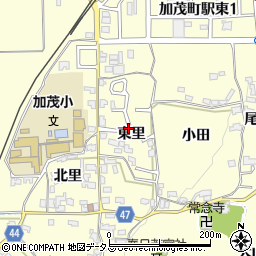 京都府木津川市加茂町里（東里）周辺の地図