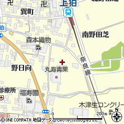 京都府木津川市山城町上狛日詰周辺の地図