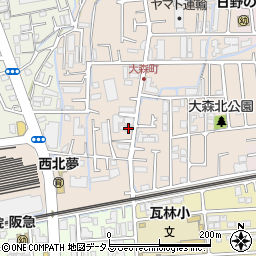 ＪＡ兵庫六甲瓦木周辺の地図