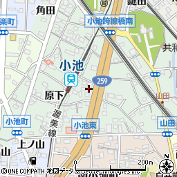 愛知県豊橋市小池町原下56周辺の地図
