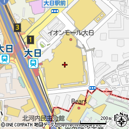 イオン大日店側３階駐車場周辺の地図