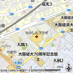 ジーユーかみしんプラザ店周辺の地図