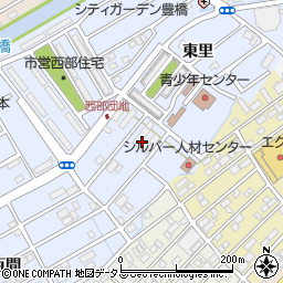 愛知県豊橋市牟呂町東里周辺の地図