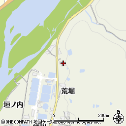 京都府木津川市鹿背山荒堀周辺の地図