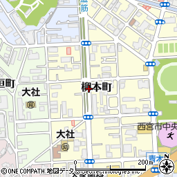 兵庫県西宮市柳本町周辺の地図
